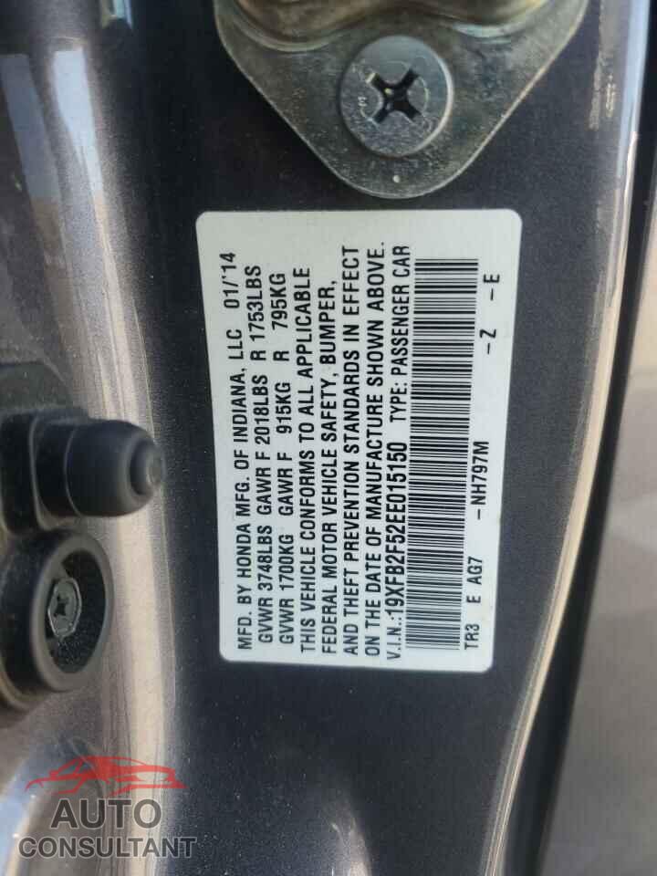 HONDA CIVIC 2014 - 19XFB2F52EE015150