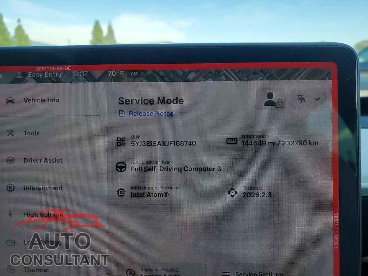 TESLA MODEL 3 2018 - 5YJ3E1EAXJF168740
