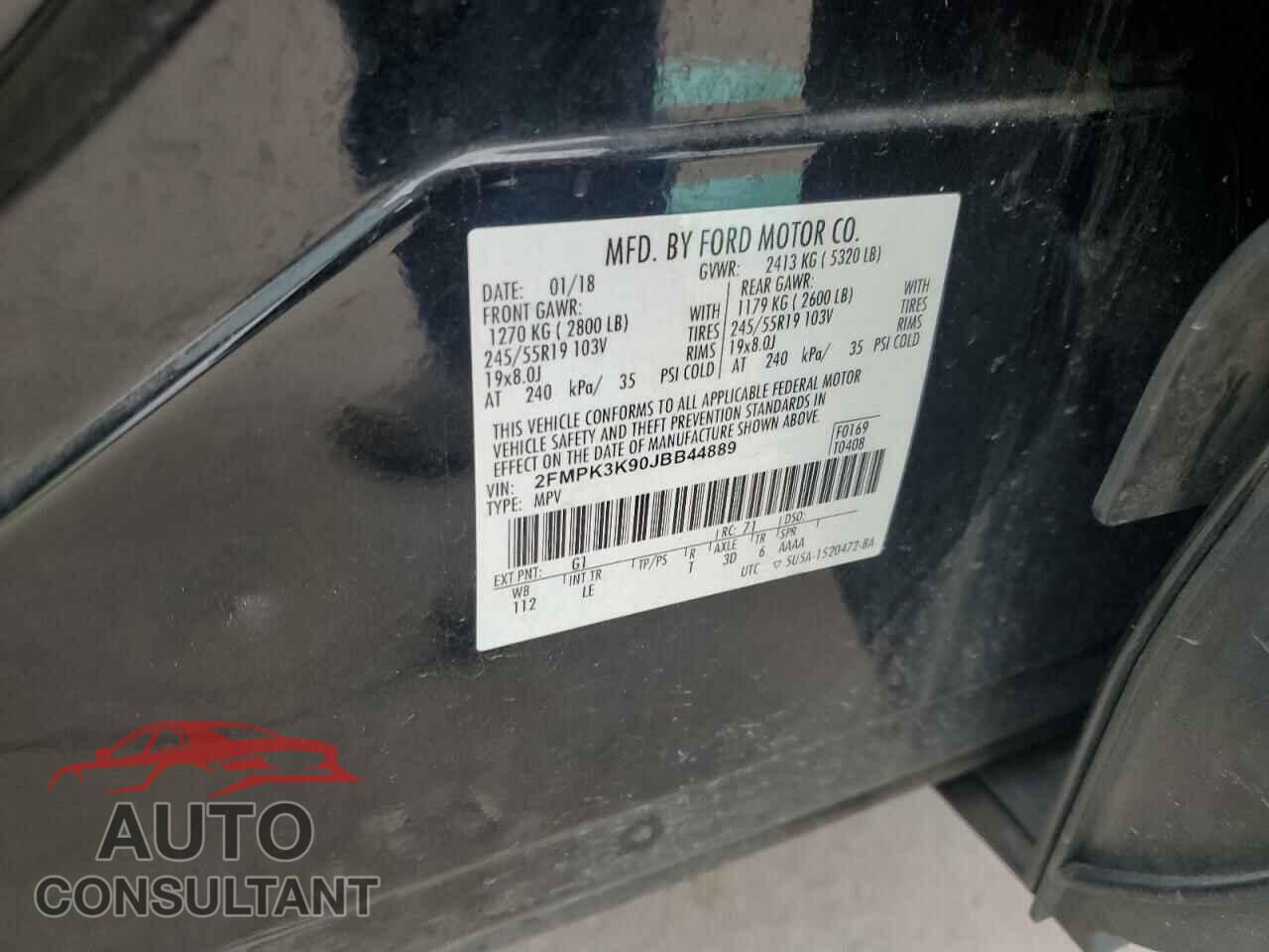FORD EDGE 2018 - 2FMPK3K90JBB44889