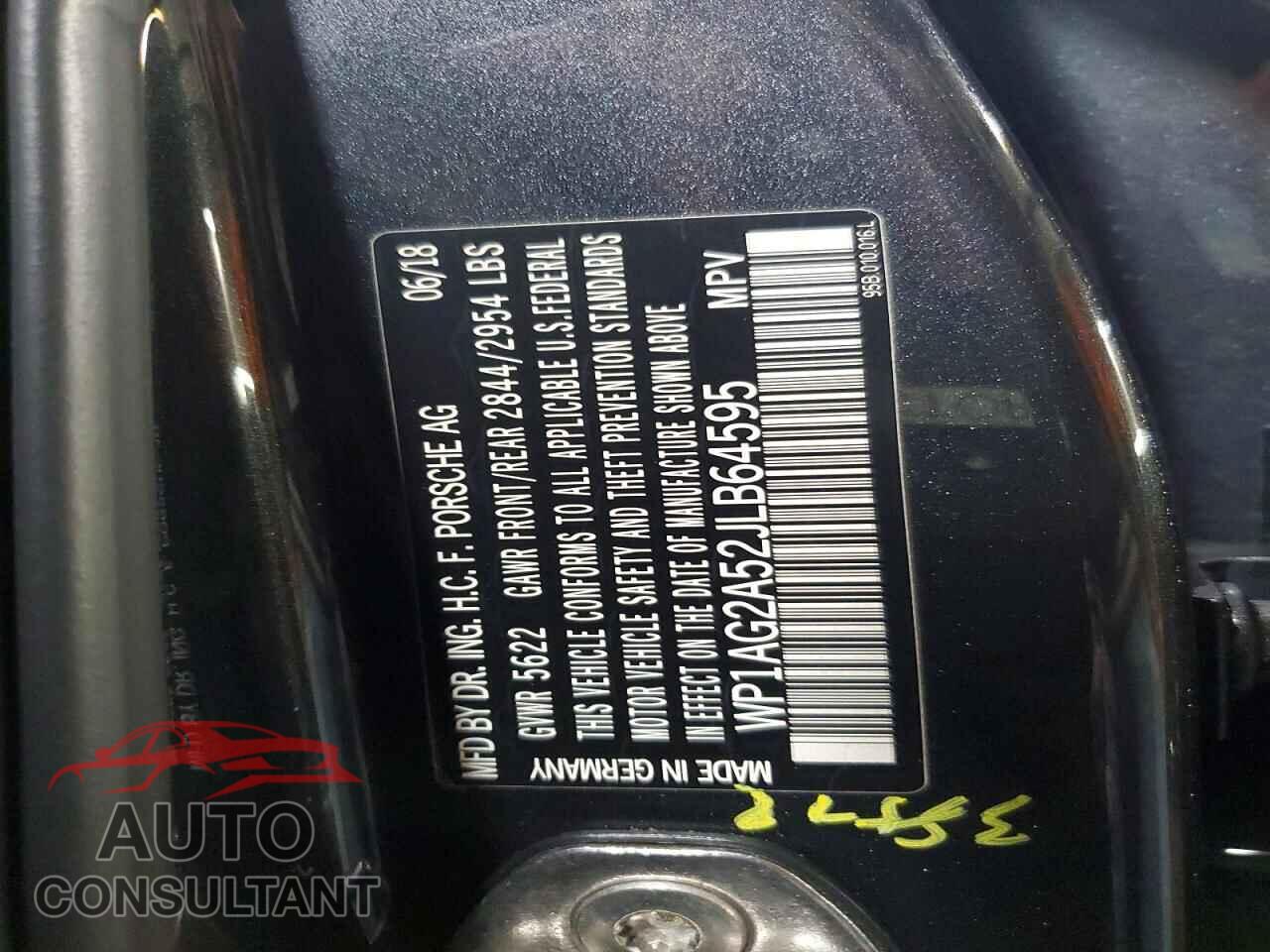 PORSCHE MACAN 2018 - WP1AG2A52JLB64595