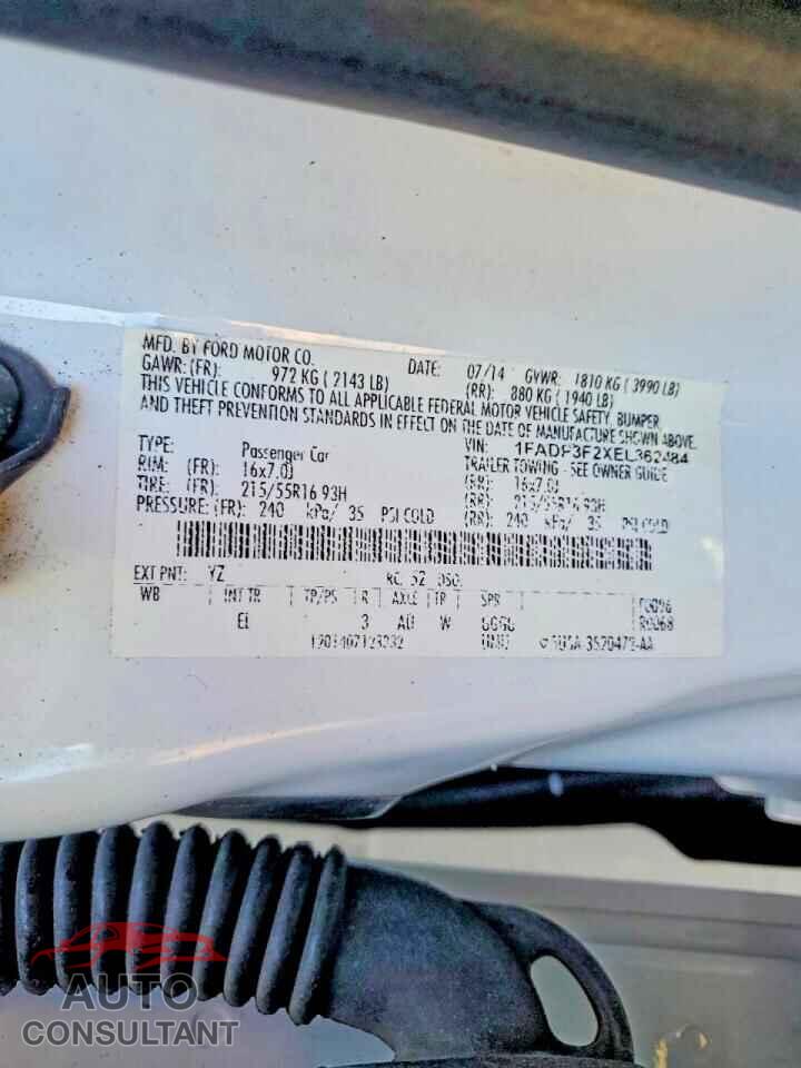 FORD FOCUS 2014 - 1FADP3F2XEL362484