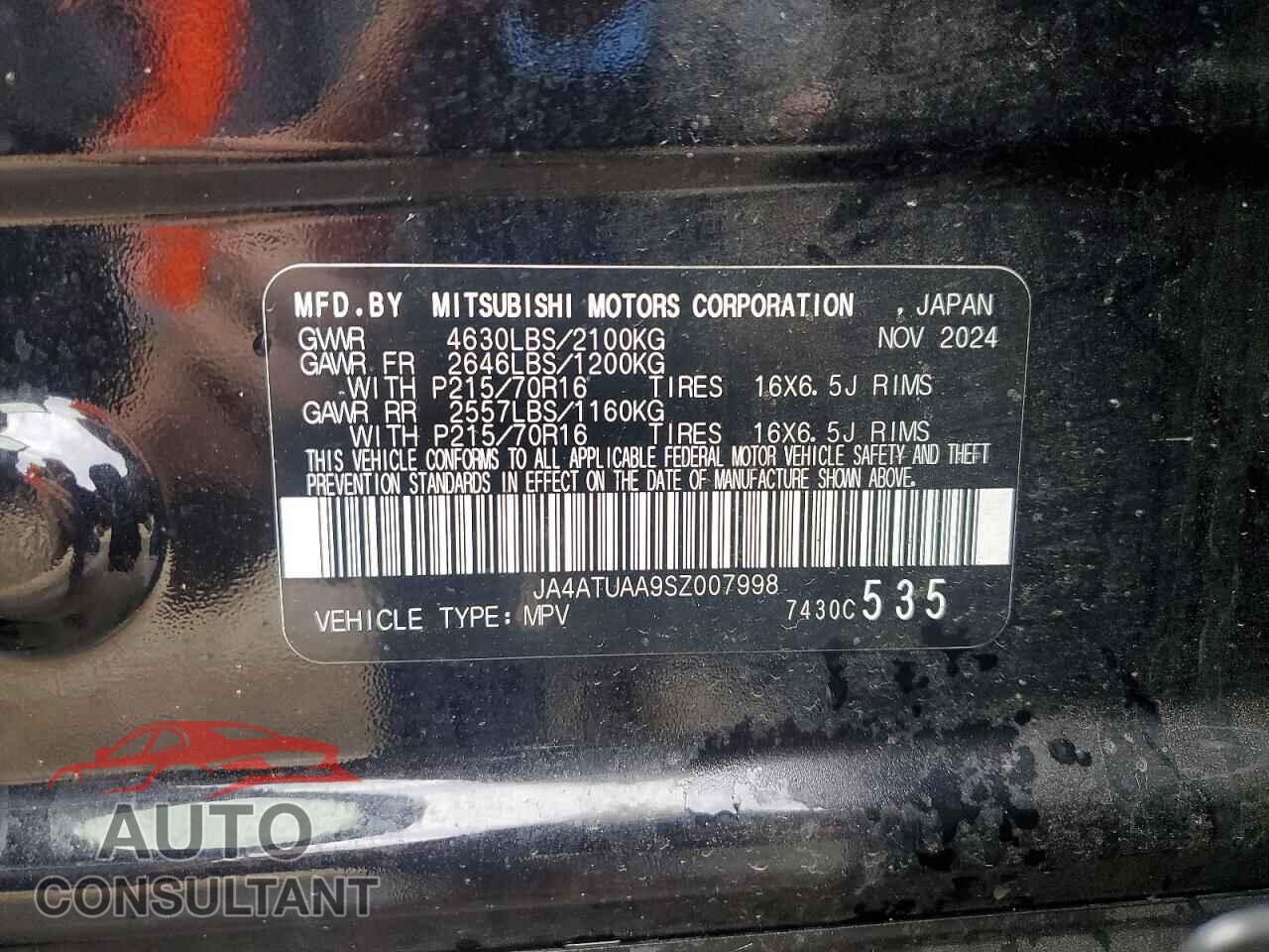 MITSUBISHI ECLIPSE 2025 - JA4ATUAA9SZ007998