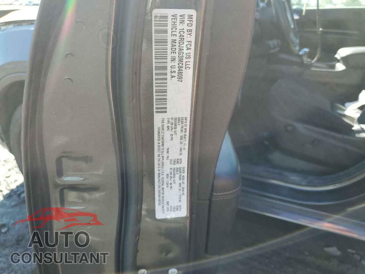 DODGE DURANGO 2021 - 1C4RDJAG3MC848097