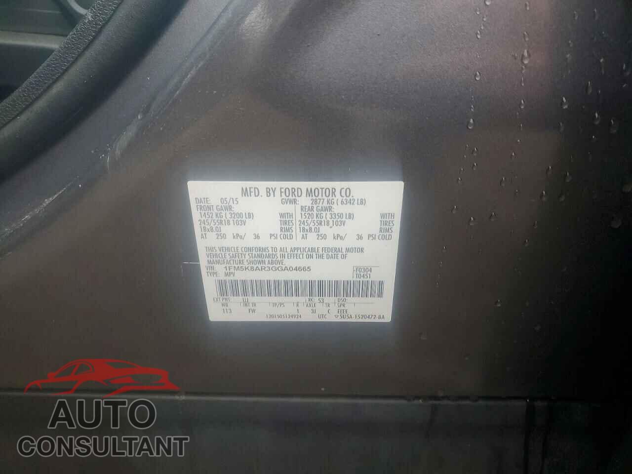 FORD EXPLORER 2016 - 1FM5K8AR3GGA04665