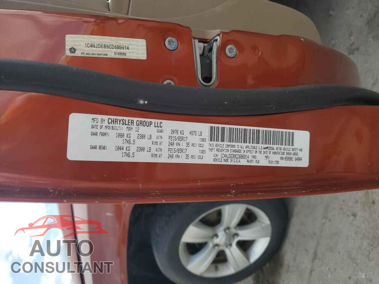 JEEP COMPASS 2012 - 1C4NJDEB9CD686914