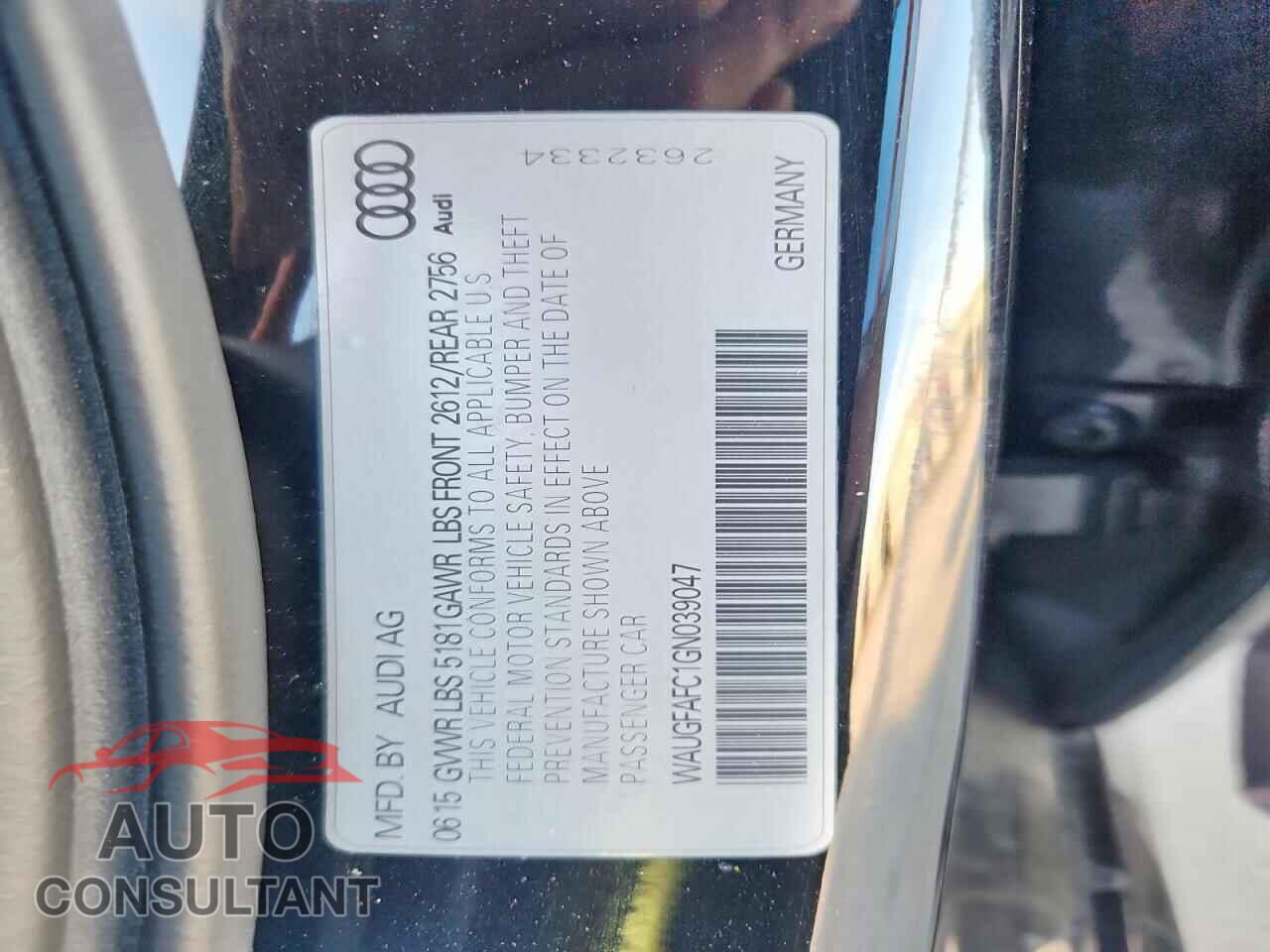 AUDI A6 2016 - WAUGFAFC1GN039047