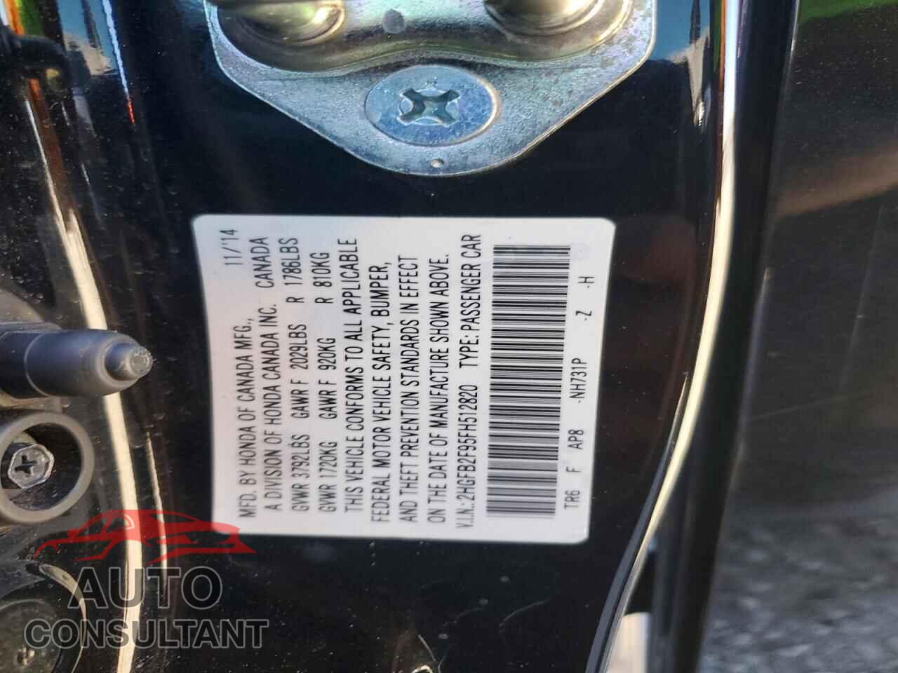 HONDA CIVIC 2015 - 2HGFB2F95FH512820