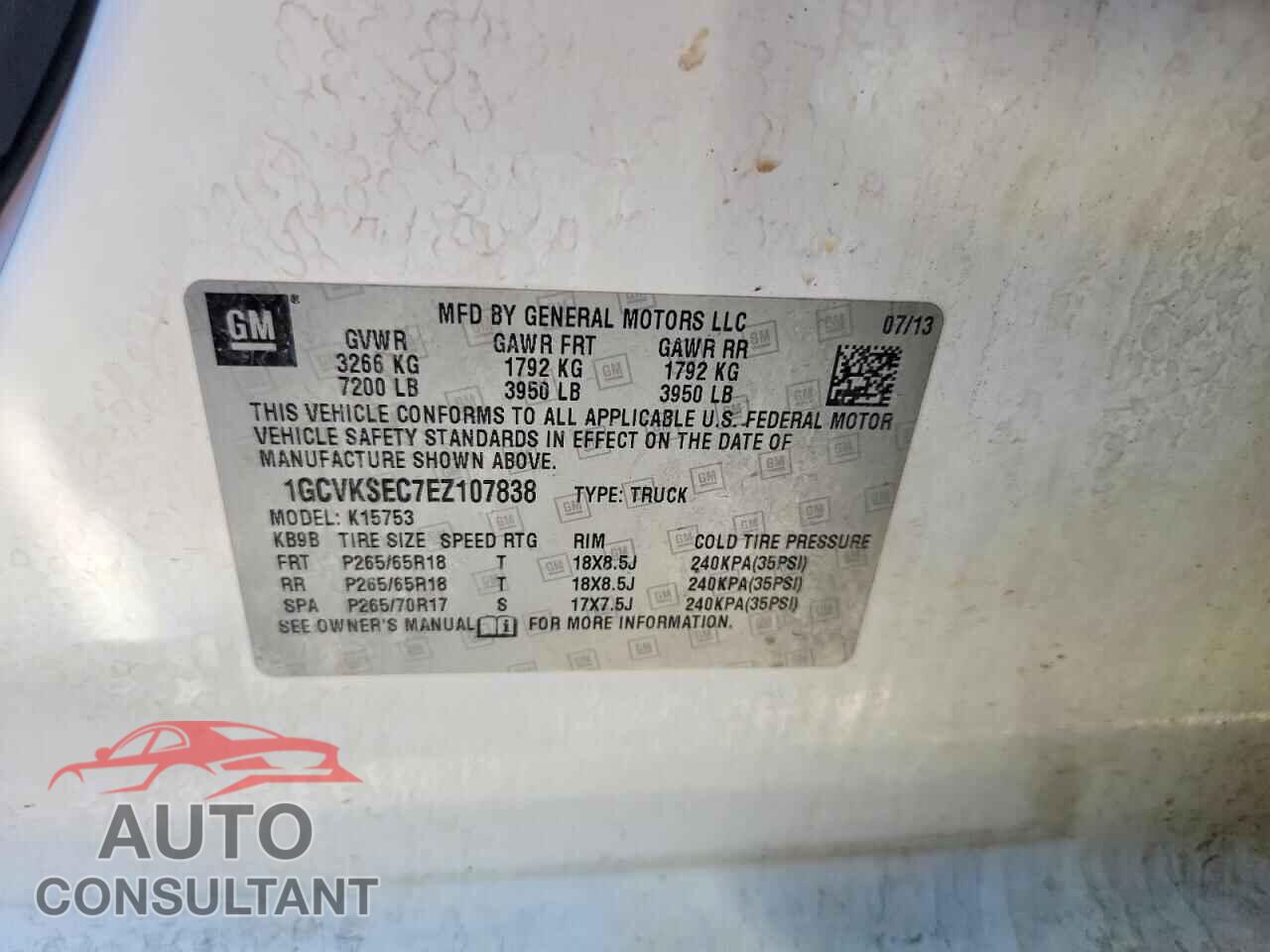 CHEVROLET SILVERADO 2014 - 1GCVKSEC7EZ107838
