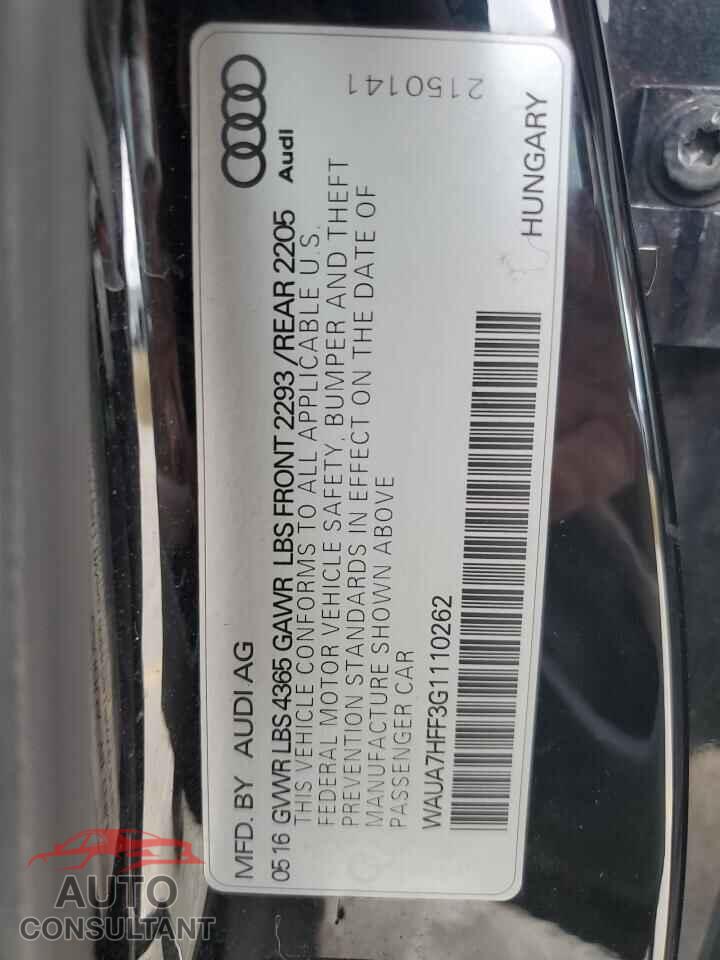 AUDI A3 2016 - WAUA7HFF3G1110262