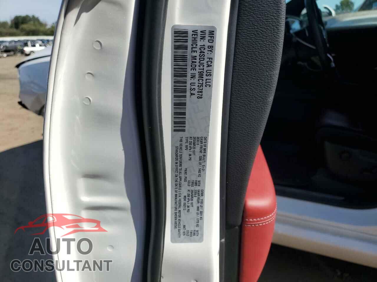 DODGE DURANGO 2021 - 1C4SDJCT9MC757878