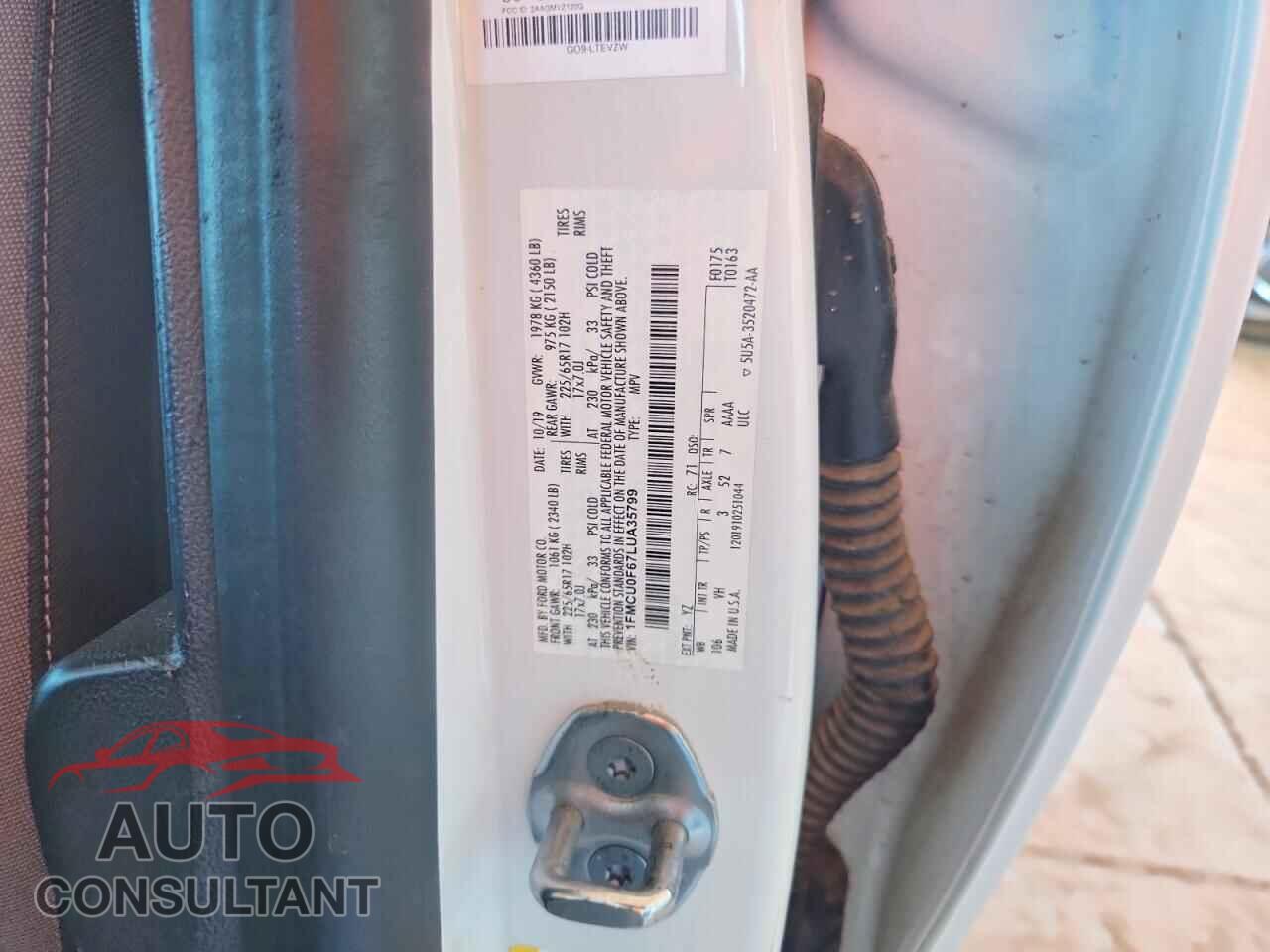 FORD ESCAPE 2020 - 1FMCU0F67LUA35799