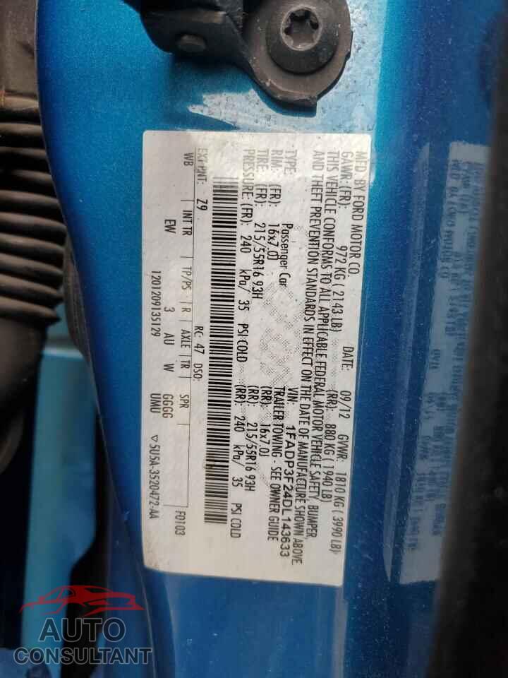 FORD FOCUS 2013 - 1FADP3F24DL143633