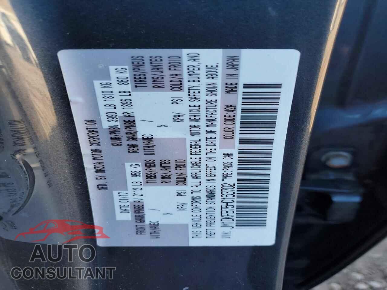 MAZDA CX-3 2017 - JM1DKFB75H0163702