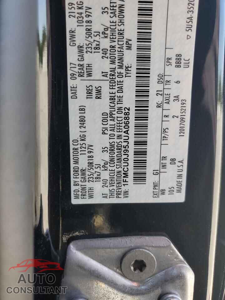 FORD ESCAPE 2018 - 1FMCU0J95JUA06882