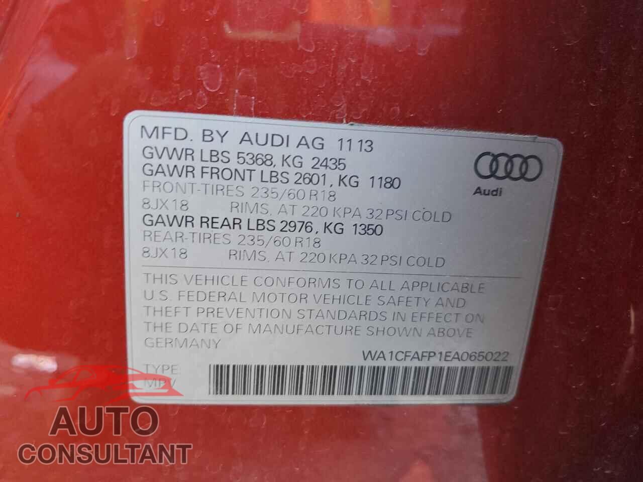 AUDI Q5 2014 - WA1CFAFP1EA065022