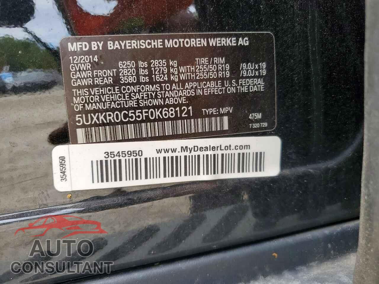 BMW X5 2015 - 5UXKR0C55F0K68121