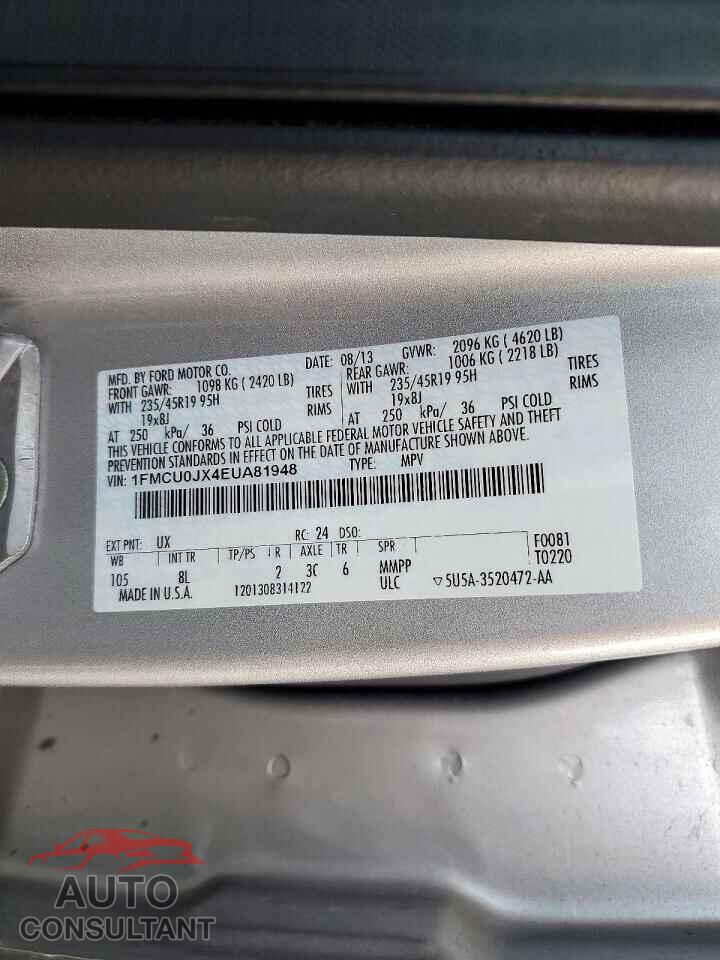 FORD ESCAPE 2014 - 1FMCU0JX4EUA81948