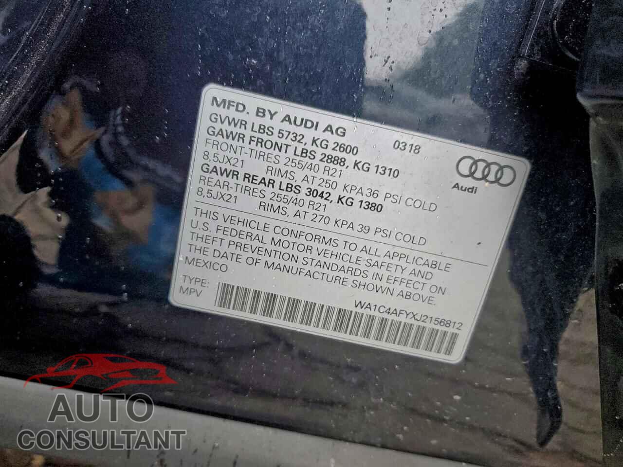 AUDI SQ5 2018 - WA1C4AFYXJ2156812