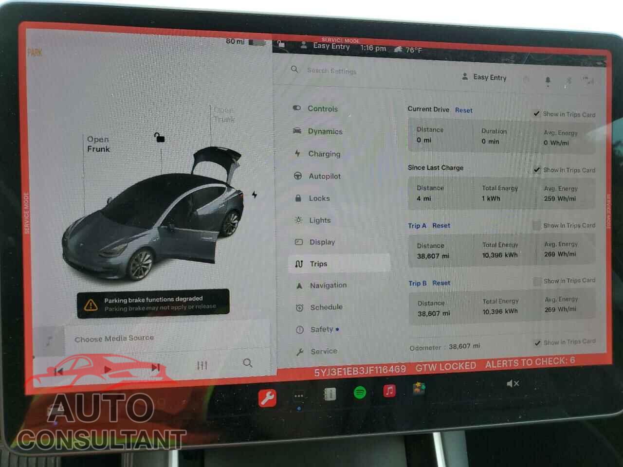 TESLA MODEL 3 2018 - 5YJ3E1EB3JF116469