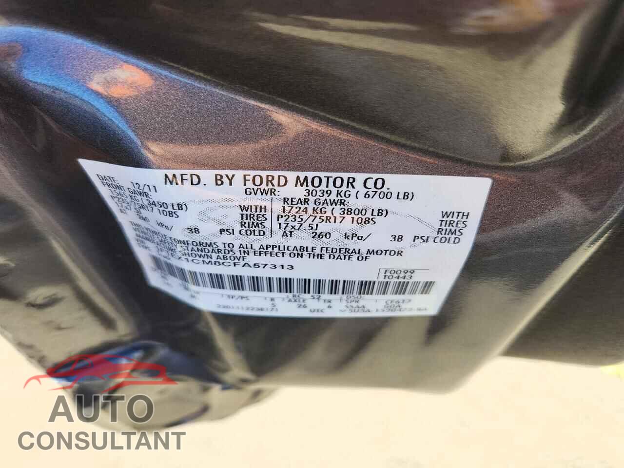 FORD F150 2012 - 1FTEX1CM8CFA57313