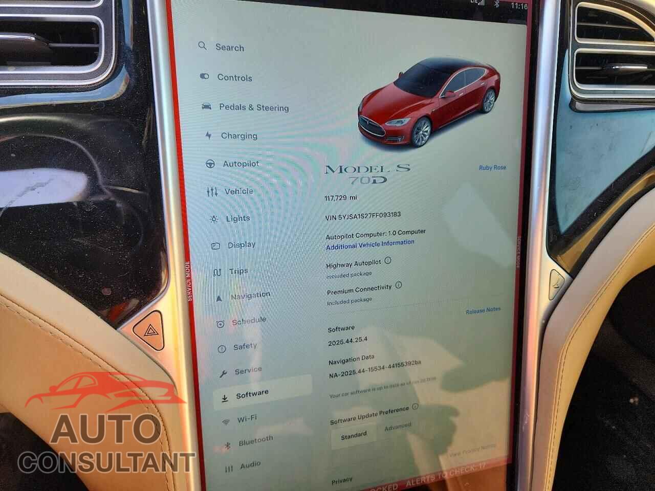TESLA MODEL S 2015 - 5YJSA1S27FF093183