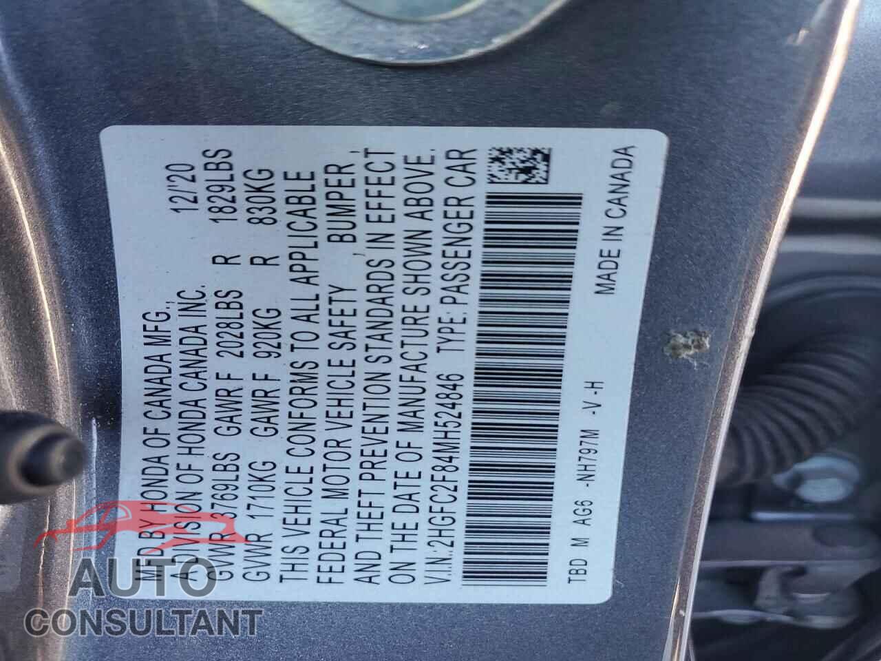HONDA CIVIC 2021 - 2HGFC2F84MH524846