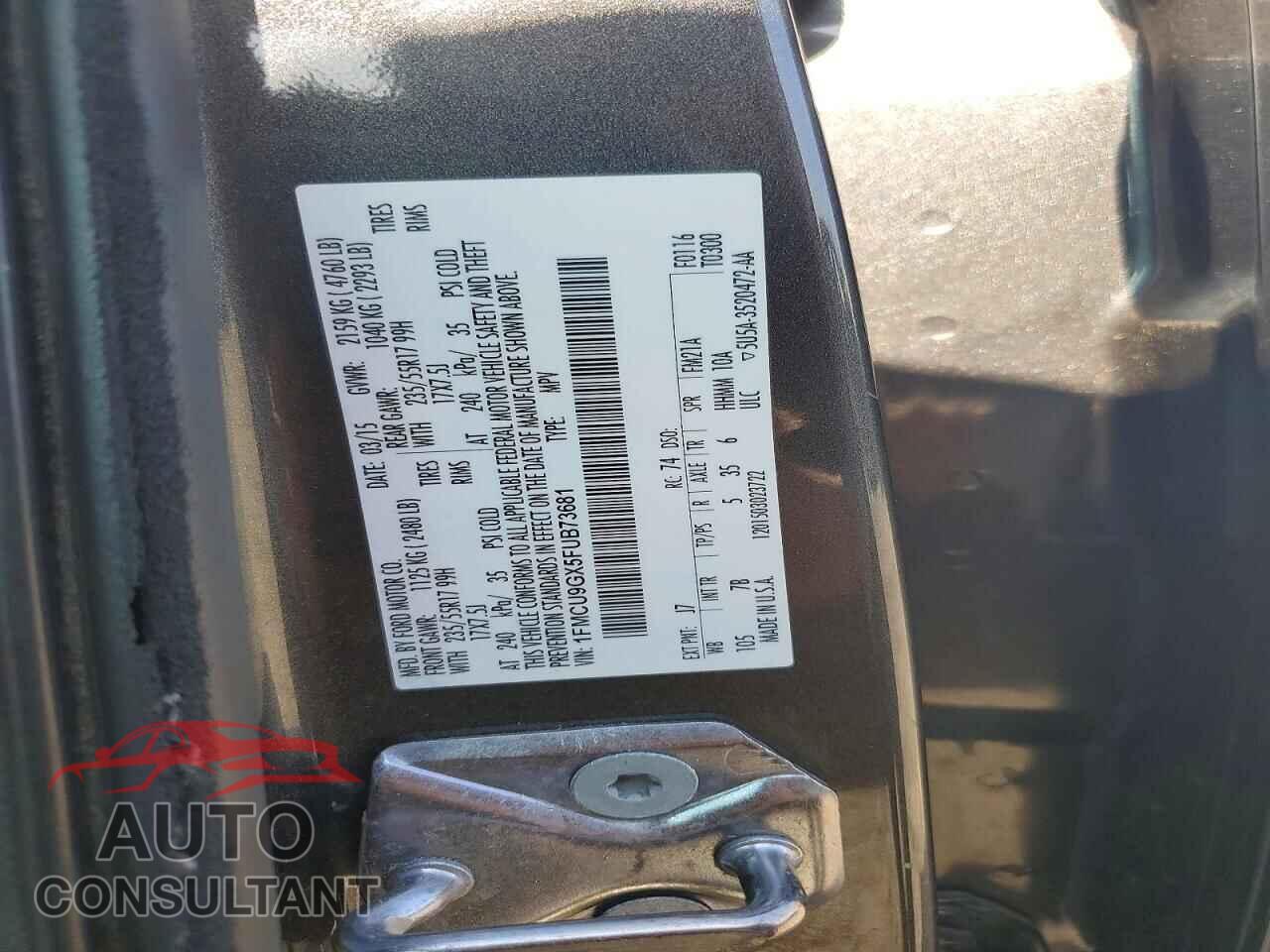 FORD ESCAPE 2015 - 1FMCU9GX5FUB73681