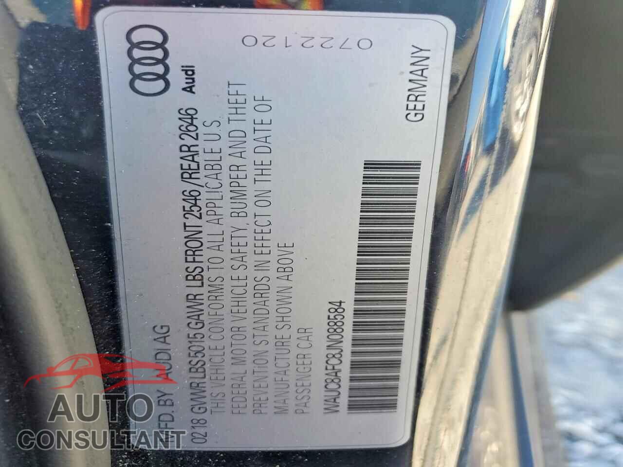 AUDI A6 2018 - WAUC8AFC8JN088584