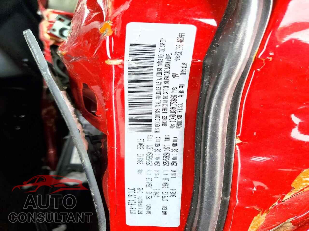 DODGE DURANGO 2019 - 1C4RDJDG0KC723096