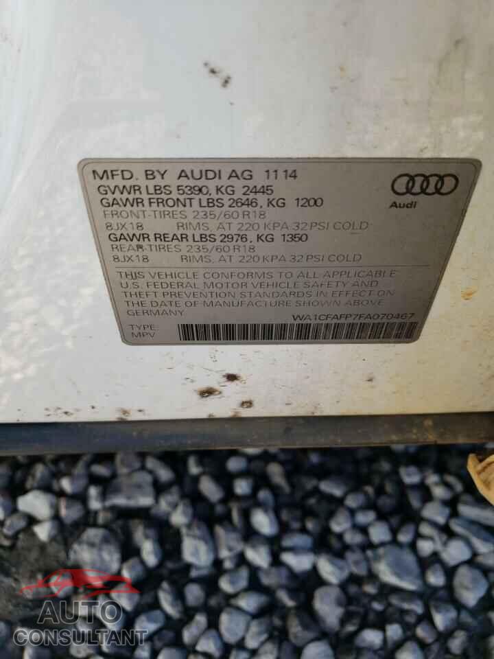 AUDI Q5 2015 - WA1CFAFP7FA070467