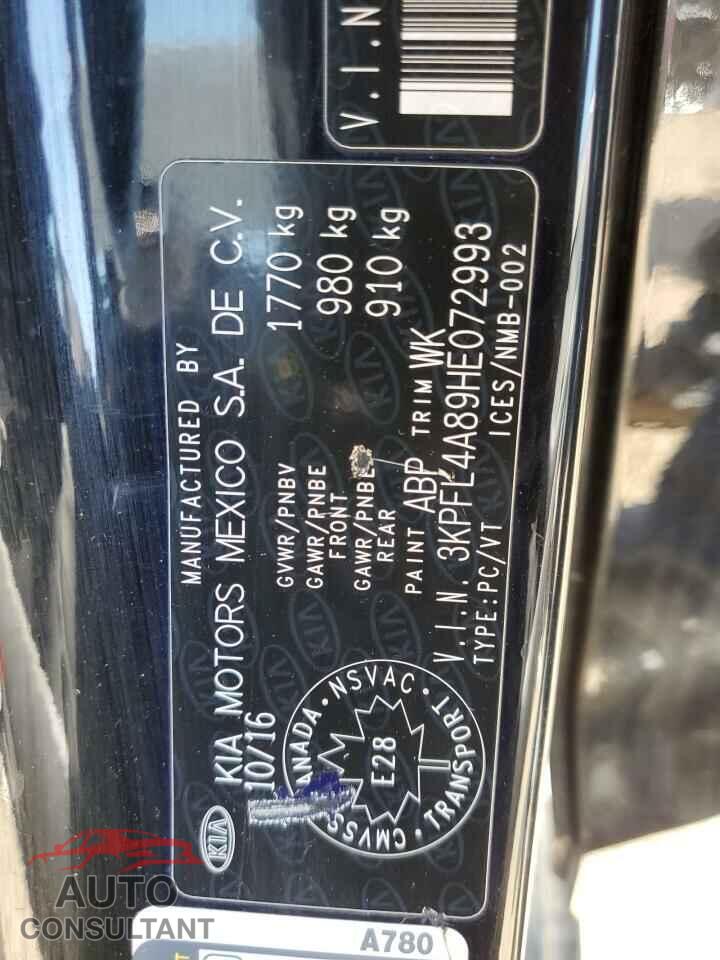 KIA FORTE 2017 - 3KPFL4A89HE072993