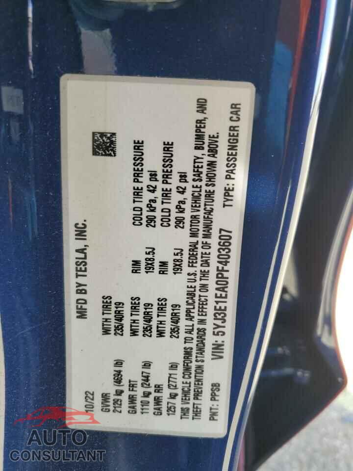 TESLA MODEL 3 2023 - 5YJ3E1EA0PF403607
