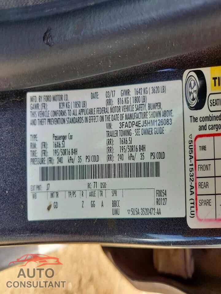 FORD FIESTA 2017 - 3FADP4EJ5HM126083