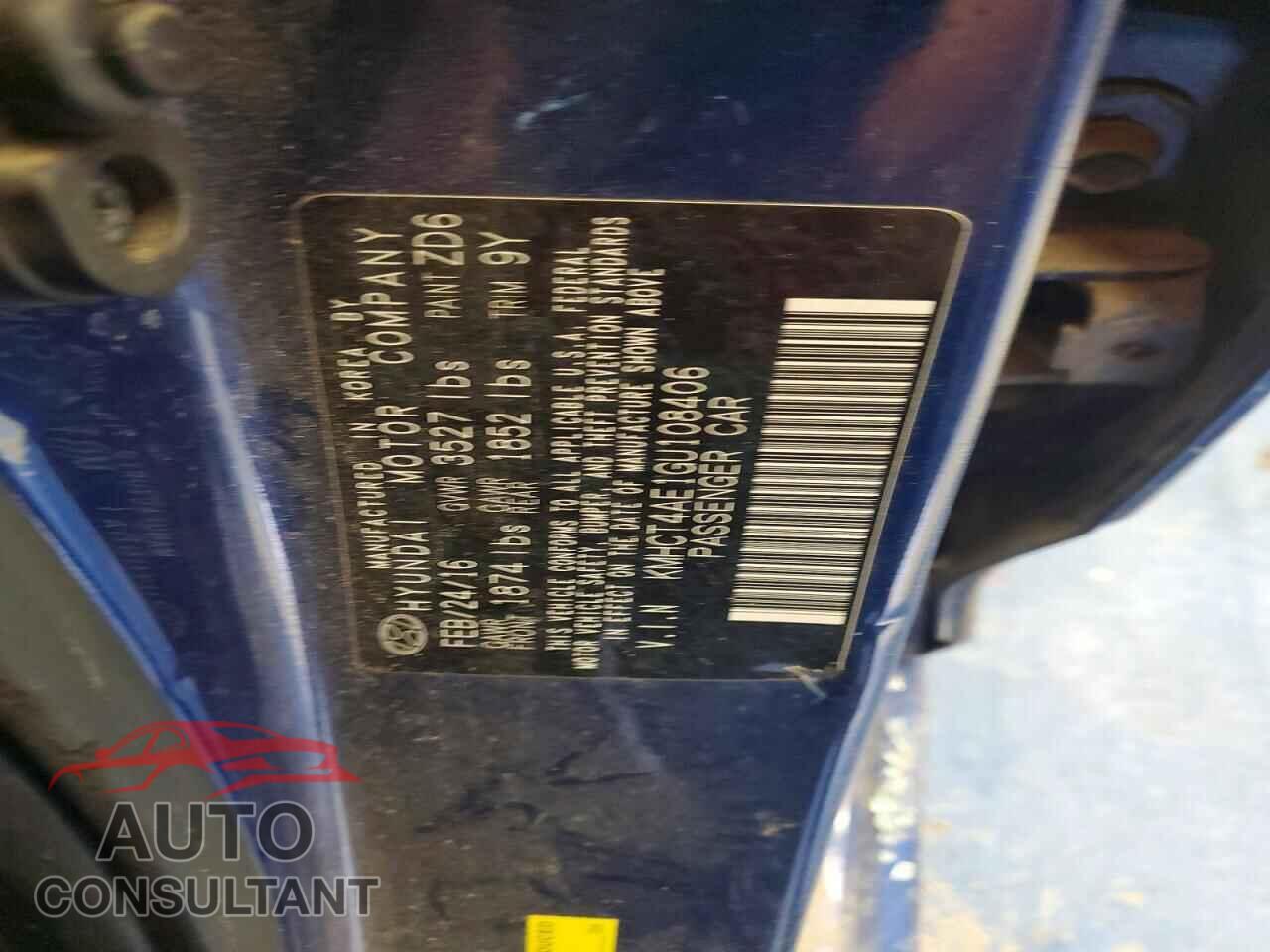 HYUNDAI ACCENT 2016 - KMHCT4AE1GU108406