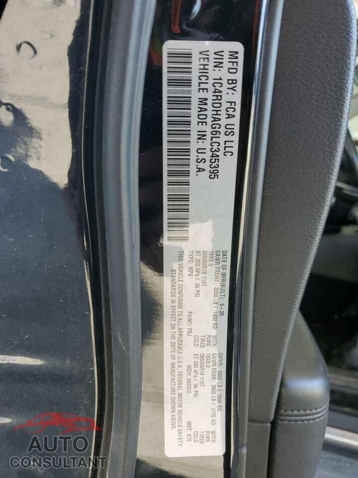 DODGE DURANGO 2020 - 1C4RDHAG6LC345395