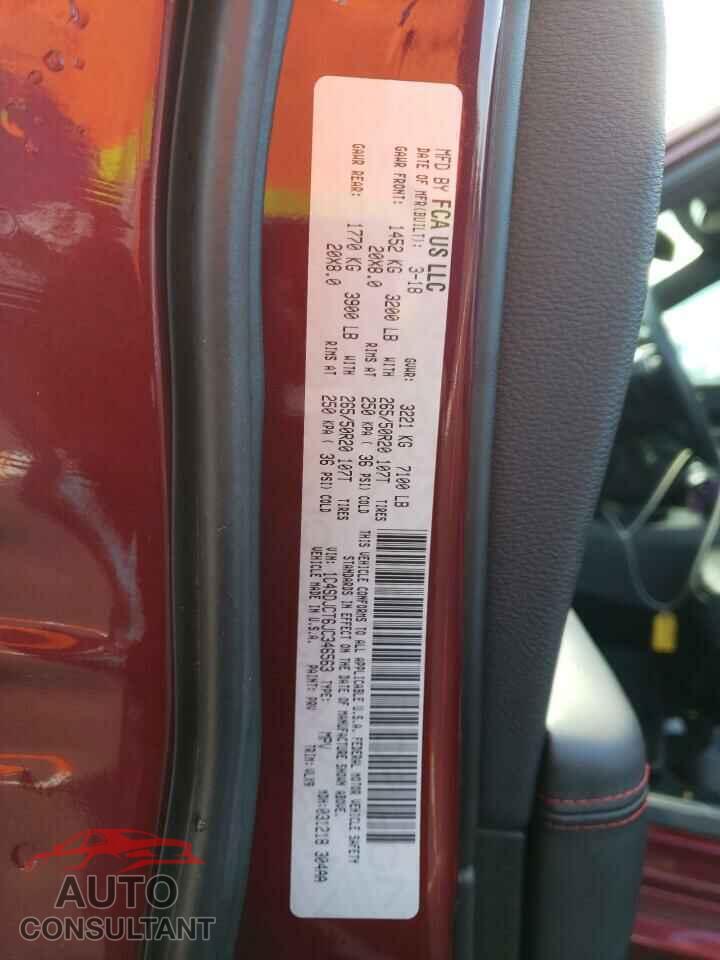 DODGE DURANGO 2018 - 1C4SDJCT6JC346563