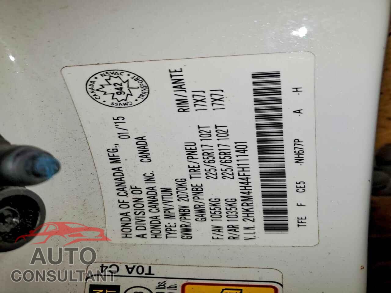 HONDA CRV 2015 - 2HKRM4H44FH111401
