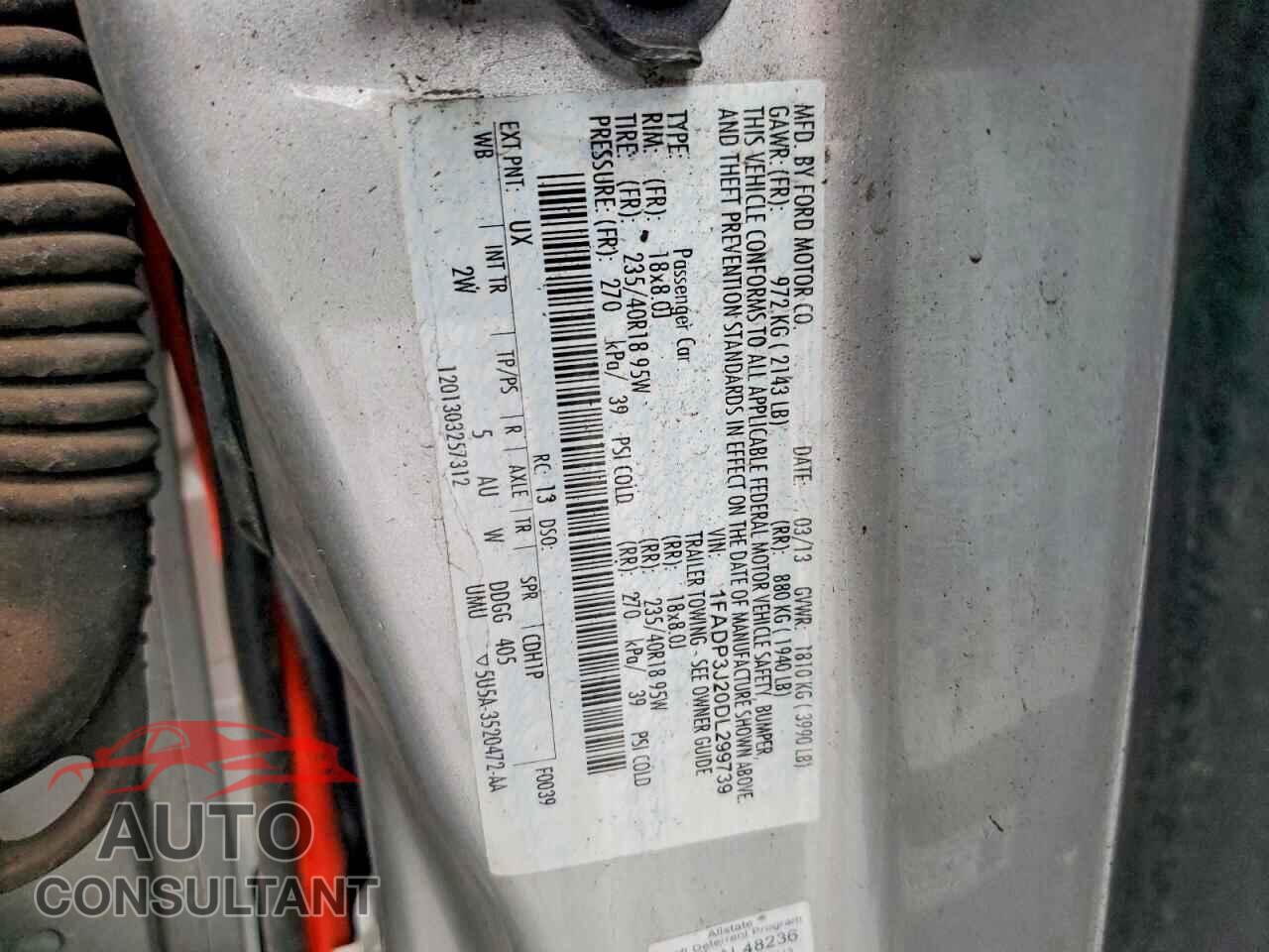 FORD FOCUS 2013 - 1FADP3J20DL299739