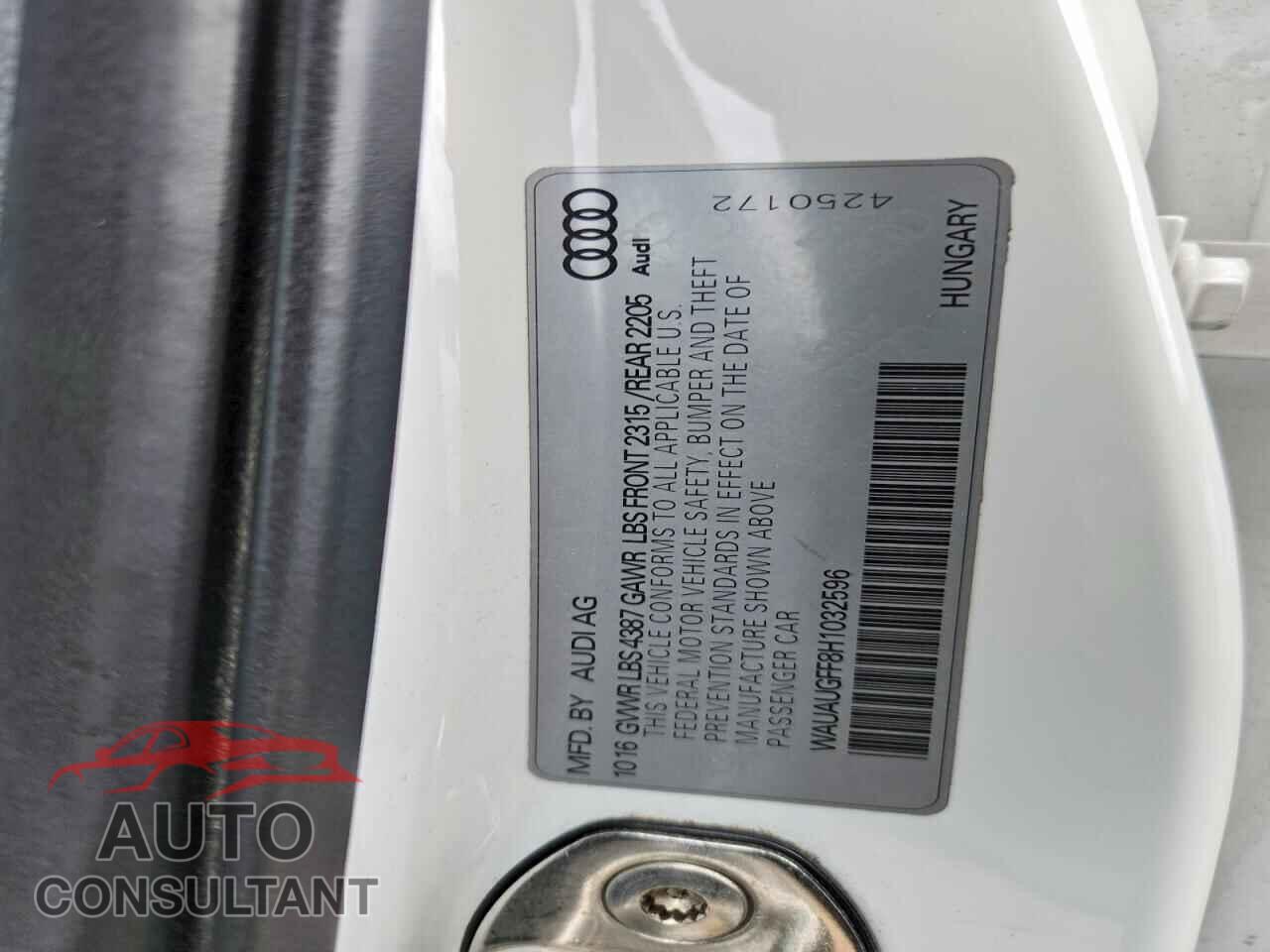 AUDI A3 2017 - WAUAUGFF8H1032596