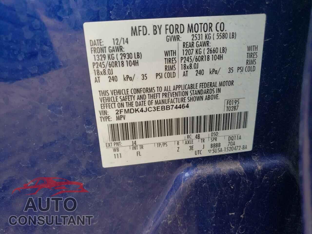 FORD EDGE 2014 - 2FMDK4JC3EBB74464