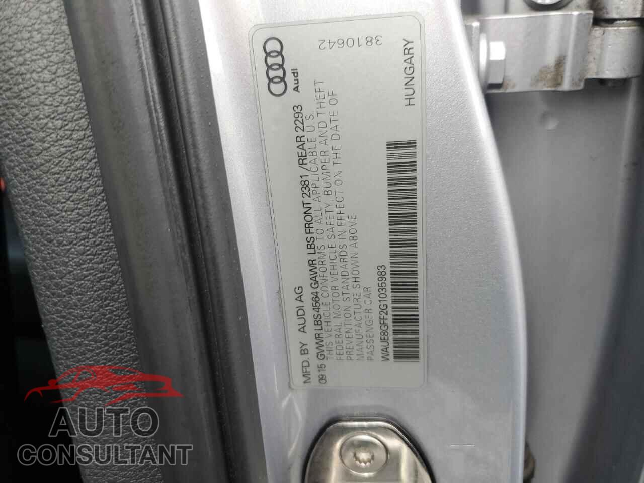 AUDI A3 2016 - WAUE8GFF2G1035983
