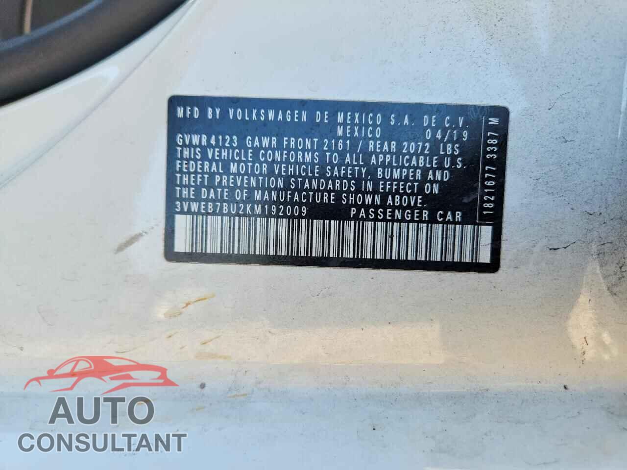 VOLKSWAGEN JETTA 2019 - 3VWEB7BU2KM192009