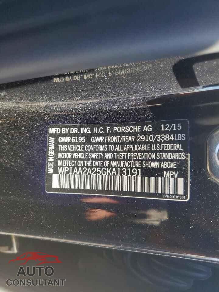 PORSCHE CAYENNE 2016 - WP1AA2A25GKA13191
