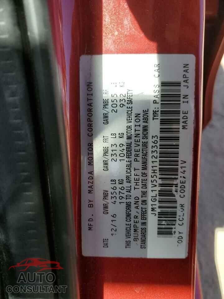 MAZDA 6 2017 - JM1GL1V55H1123363