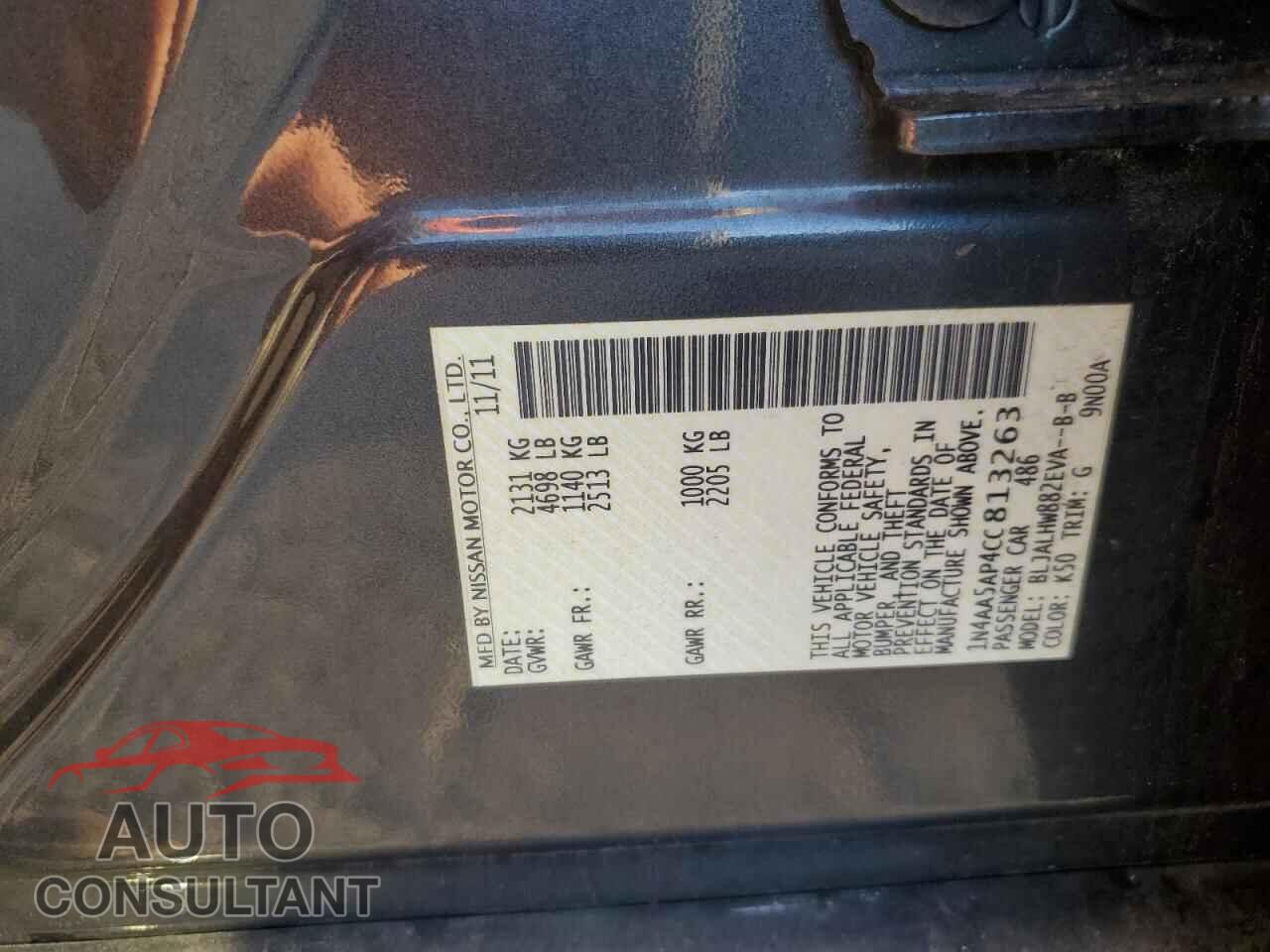 NISSAN MAXIMA 2012 - 1N4AA5AP4CC813263