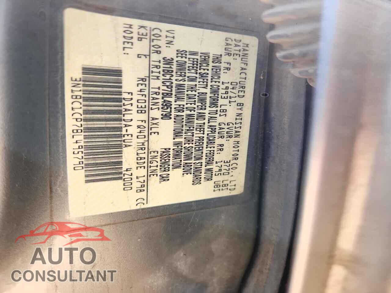 NISSAN VERSA 2011 - 3N1BC1CP7BL495790