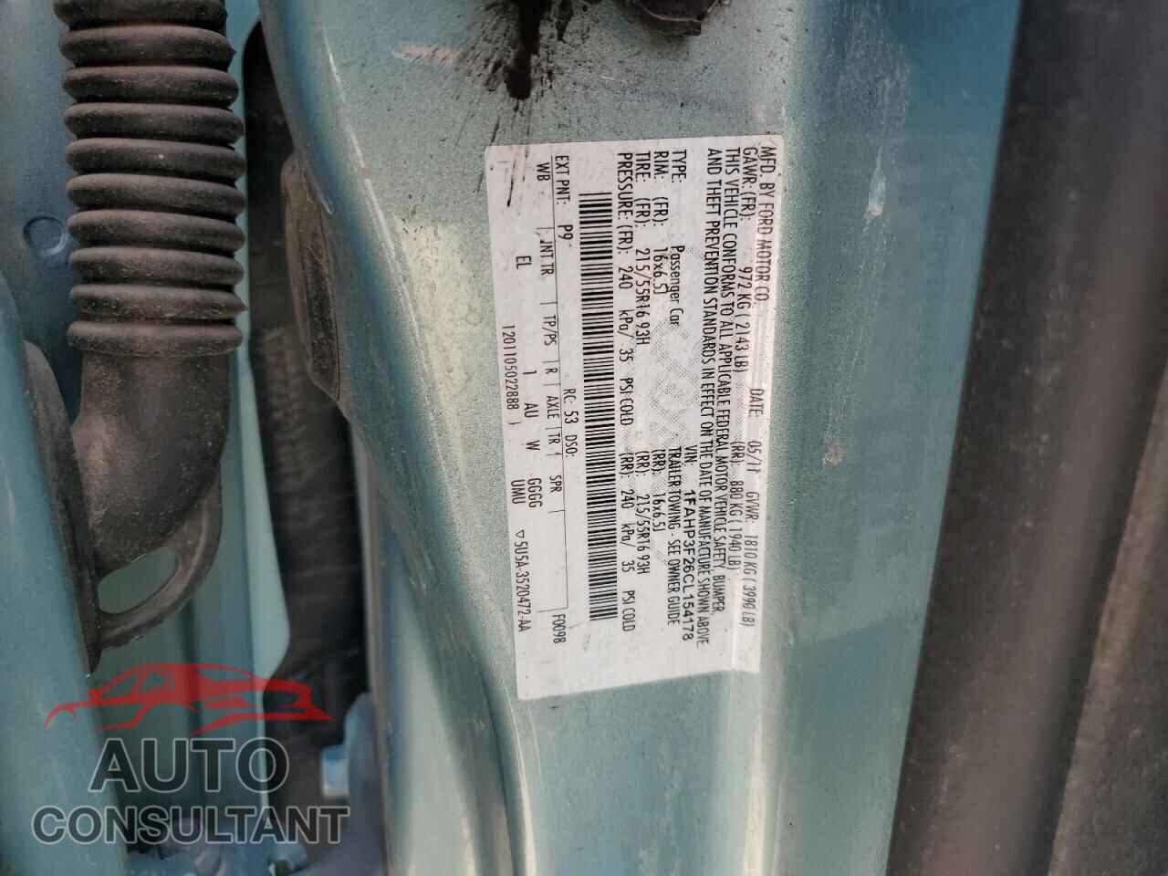 FORD FOCUS 2012 - 1FAHP3F26CL154178
