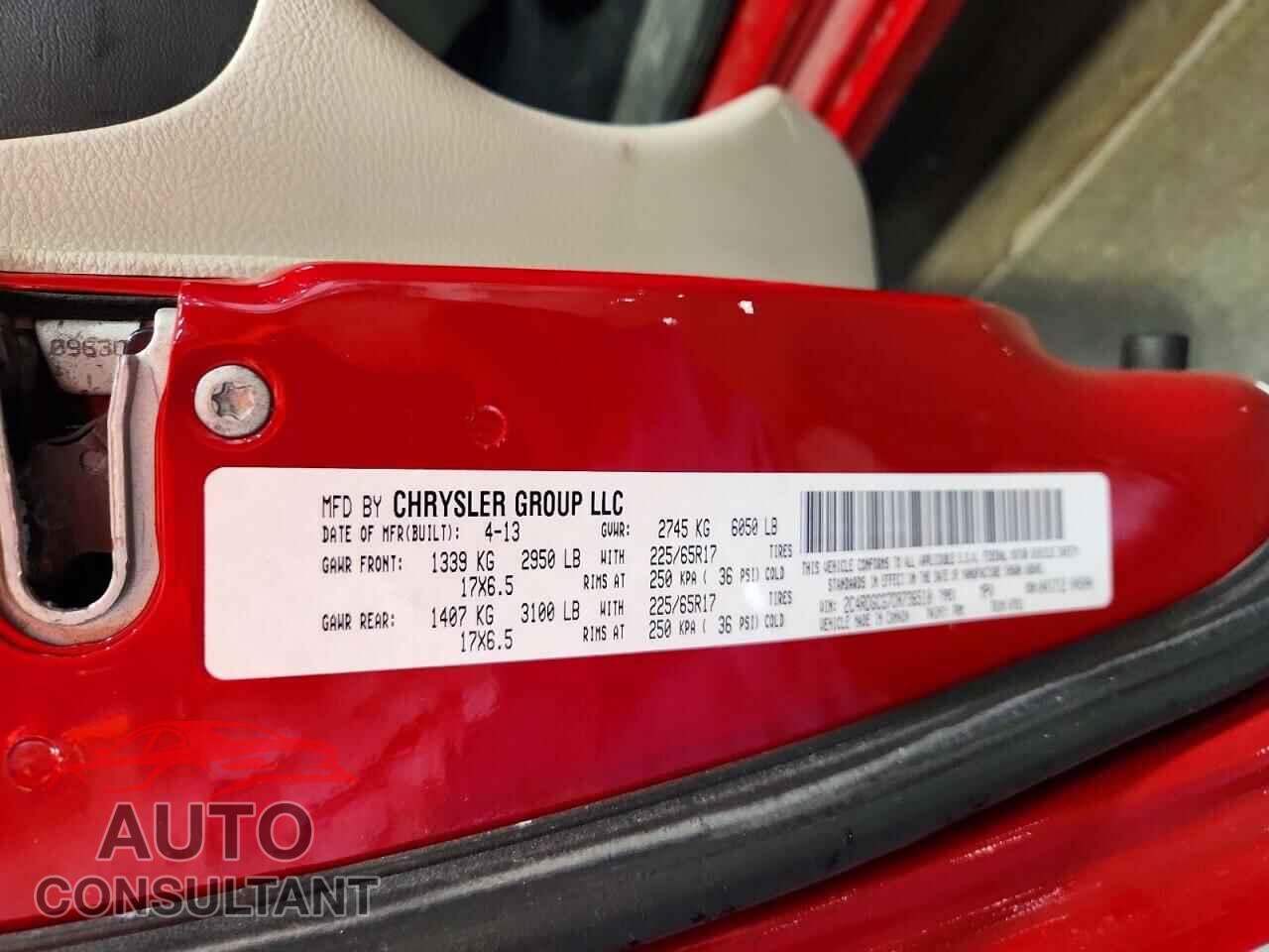DODGE CARAVAN 2013 - 2C4RDGCG7DR736510