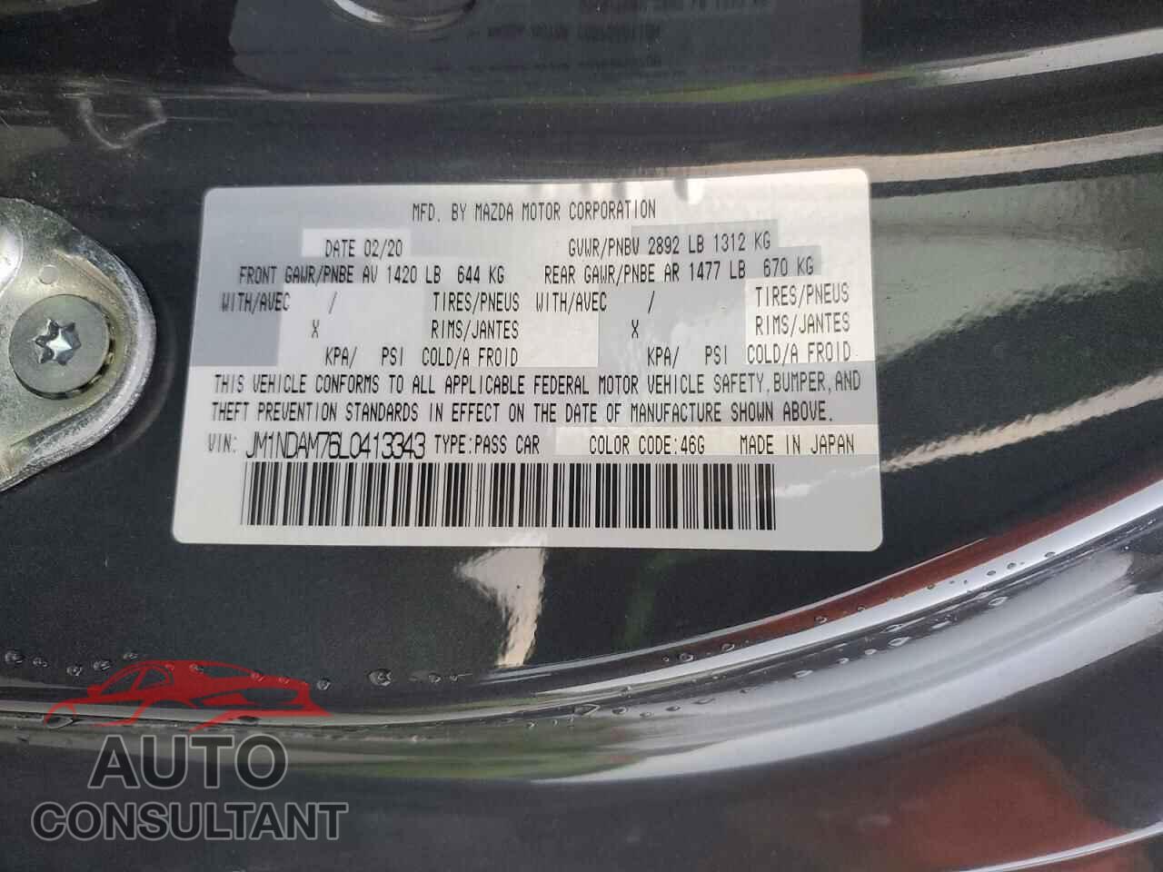 MAZDA MX5 2020 - JM1NDAM76L0413343