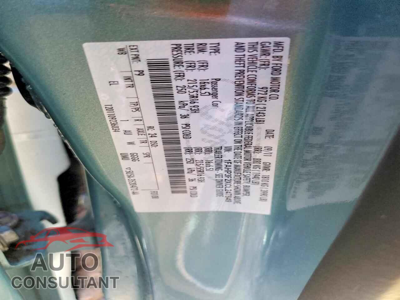 FORD FOCUS 2012 - 1FAHP3F2XCL247849